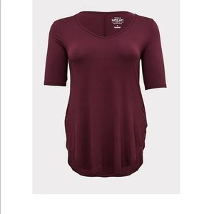 Torrid Burgundy Super Soft Tunic Tee